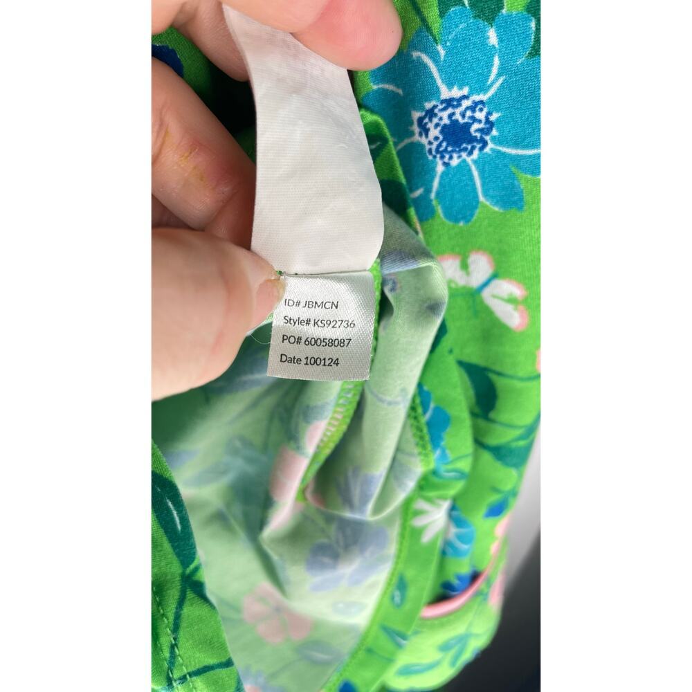 Kate Spade Floral Pajama Set – Green Button-Up Top & Pants - Picture 8 of 11
